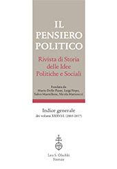 eBook, Il pensiero politico : rivista di storia delle idee politiche e sociali : indice generale dei volumi XXXVI-L (2003-2017), L.S. Olschki