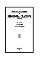 Fascicolo, Studi italiani di filologia classica : 1, 2018, Le Monnier