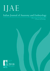 Fascicule, IJAE : Italian Journal of Anatomy and Embryology : 123, 3, 2018, Firenze University Press