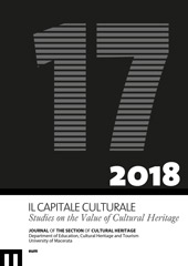 Heft, Il capitale culturale : studies on the value of cultural heritage : 17, 1, 2018, EUM-Edizioni Università di Macerata