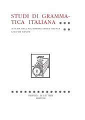 Fascicolo, Studi di grammatica italiana : XXXVII, 2018, Le Lettere