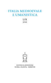 Fascicolo, Italia medioevale e umanistica : LIX, 2018, Antenore