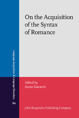 E-book, On the Acquisition of the Syntax of Romance, John Benjamins Publishing Company