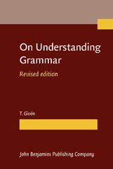 E-book, On Understanding Grammar, John Benjamins Publishing Company