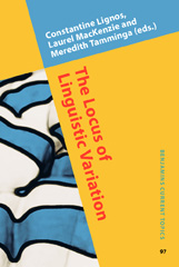 E-book, The Locus of Linguistic Variation, John Benjamins Publishing Company