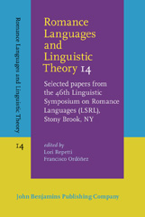 E-book, Romance Languages and Linguistic Theory 14, John Benjamins Publishing Company