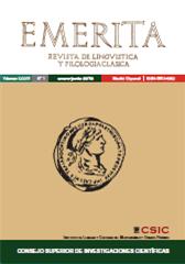 Fascículo, Emerita : revista de lingüística y filología clásica : LXXXVI, 1, 2018, Editorial CSIC
