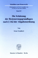 E-book, Die Schätzung der Besteuerungsgrundlagen nach 162 der Abgabenordnung., Duncker & Humblot