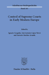 E-book, Control of Supreme Courts in Early Modern Europe., Duncker & Humblot