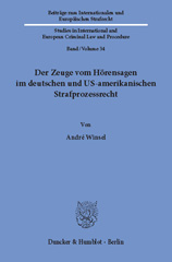 eBook, Der Zeuge vom Hörensagen im deutschen und US-amerikanischen Strafprozessrecht., Duncker & Humblot