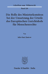 E-book, Die Rolle des Ministerkomitees bei der Umsetzung der Urteile des Europäischen Gerichtshofs für Menschenrechte., Duncker & Humblot