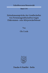 eBook, Entnahmeansprüche der Gesellschafter von Personengesellschaften wegen Einkommen- oder Körperschaftsteuer., Duncker & Humblot