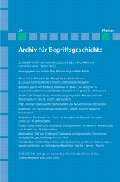 E-book, Archiv für Begriffsgeschichte. Band 59: Metaphorologien der Exploration und Dynamik (1800/1900) : Historische Wissenschaftsmetaphern und die Möglichkeiten ihrer Historiographie, Felix Meiner Verlag