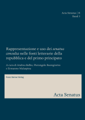 E-book, Rappresentazione e uso dei "senatus consulta" nelle fonti letterarie della repubblica e del primo principato, Franz Steiner Verlag GmbH