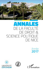 E-book, Annales de la Faculté de droit et science politique de Nice Année 2017, L'Harmattan