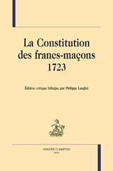 eBook, La constitution des francs-maçons : 1723 édition, Honoré Champion