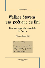 E-book, Wallace Stevens, une poétique du fini : Pour une approche matérielle de l'oeuvre, Honoré Champion