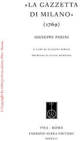 E-book, "La Gazzetta di Milano" : (1979), Parini, Giuseppe, Fabrizio Serra Editore