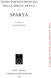 eBook, Agoni poetico-musicali nella Grecia antica : 3. Sparta, Fabrizio Serra Editore