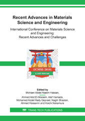 E-book, Recent Advances in Materials Science and Engineering, Trans Tech Publications Ltd