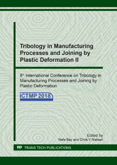 E-book, Tribology in Manufacturing Processes and Joining by Plastic Deformation II, Trans Tech Publications Ltd