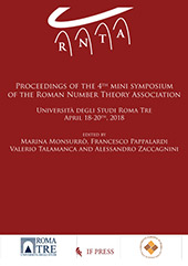 E-book, Proceedings of the 4th mini symposium of the Roman Number Theory Association : Università Roma Tre : April 10th-12th, 2018, If press