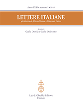 Fascicolo, Lettere italiane : LXXI, 1, 2019, L.S. Olschki