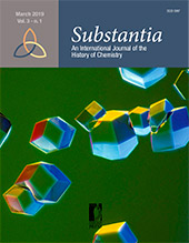 Fascicule, Substantia : an International Journal of the History of Chemistry : 3, 1, 2019, Firenze University Press