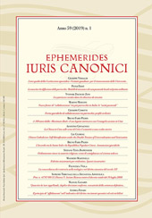 Heft, Ephemerides iuris canonici : 59, 1, 2019, Marcianum Press