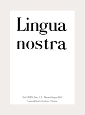 Fascículo, Lingua nostra : LXXX, 1/2, 2019, Le Lettere