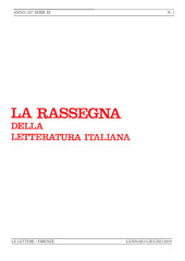Fascicolo, La rassegna della letteratura italiana : 123, 1, 2019, Le Lettere