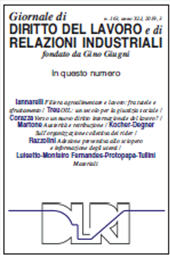 Fascicolo, Giornale di diritto del lavoro e di relazioni industriali : 163, 3, 2019, Franco Angeli