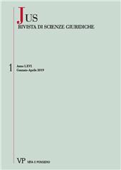 Heft, Jus : rivista di scienze giuridiche : LXVI, 1, 2019, Vita e Pensiero