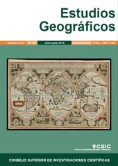 Heft, Estudios geográficos : LXXX, 286, 1, 2019, CSIC, Consejo Superior de Investigaciones Científicas