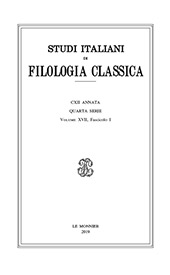 Fascicule, Studi italiani di filologia classica : 1, 2019, Le Monnier