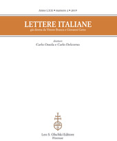 Fascicolo, Lettere italiane : LXXI, 2, 2019, L.S. Olschki