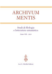 Heft, Archivum mentis : studi di filologia e letteratura umanistica : VIII, 2019, L.S. Olschki