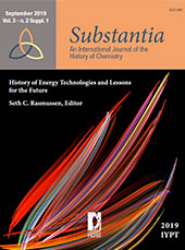 Heft, Substantia : an International Journal of the History of Chemistry : 3, 2 Supplemento 1, 2019, Firenze University Press