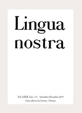 Fascículo, Lingua nostra : LXXX, 3/4, 2019, Le Lettere