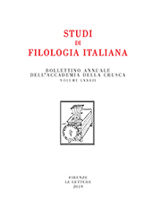 Fascicolo, Studi di filologia italiana : LXXVII, 2019, Le Lettere