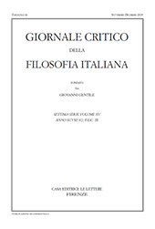 Issue, Giornale critico della filosofia italiana : XCVIII, 3, 2019, Le Lettere