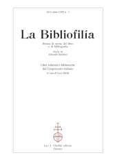 Issue, La bibliofilia : rivista di storia del libro e di bibliografia : CXXI, 3, 2019, L.S. Olschki