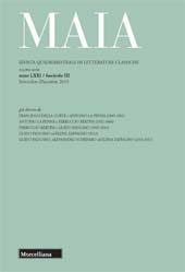 Fascículo, Maia : rivista di letterature classiche : LXXI, 3, 2019, Morcelliana