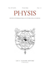 Issue, Physis : rivista internazionale di storia della scienza : LIV, 1/2, 2019, L.S. Olschki