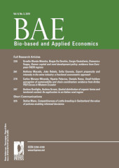 Fascicolo, Bio-based and Applied Economics : 8, 3, 2019, Firenze University Press