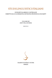 Fascicolo, Studi linguistici italiani : 1, 2019, Salerno