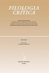 Fascículo, Filologia e critica : 3, 2019, Salerno