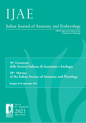 Issue, IJAE : Italian Journal of Anatomy and Embryology : 125, 1 Supplement, 2021, Firenze University Press