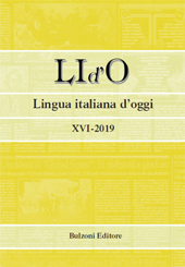 Fascicolo, Lid'O : lingua italiana d'oggi : XVI, 2019, Bulzoni