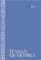 Fascicolo, Italian Quarterly : LV, 215/218, 2018, Rutgers University Department of Italian